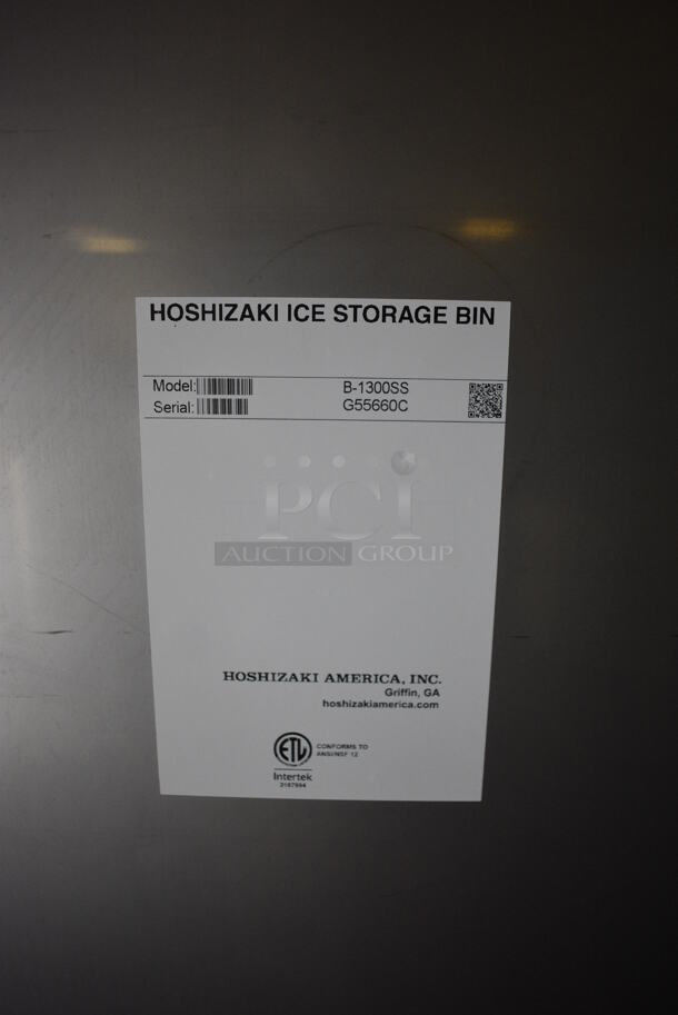 2017 Hoshizaki Model KM-1301SAH Stainless Steel Commercial Ice Head on Hoshizaki Model B-1300SS Stainless Steel Commercial Bin. BUYER MUST REMOVE. 208-230 Volts, 1 Phase. 48x42x94. Tested and Working! (basement) - Image 6 of 7