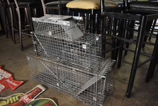 3 Metal Live Animal Traps. Includes 32x10x12. 3 Times Your Bid! (basement) - Image 1 of 3