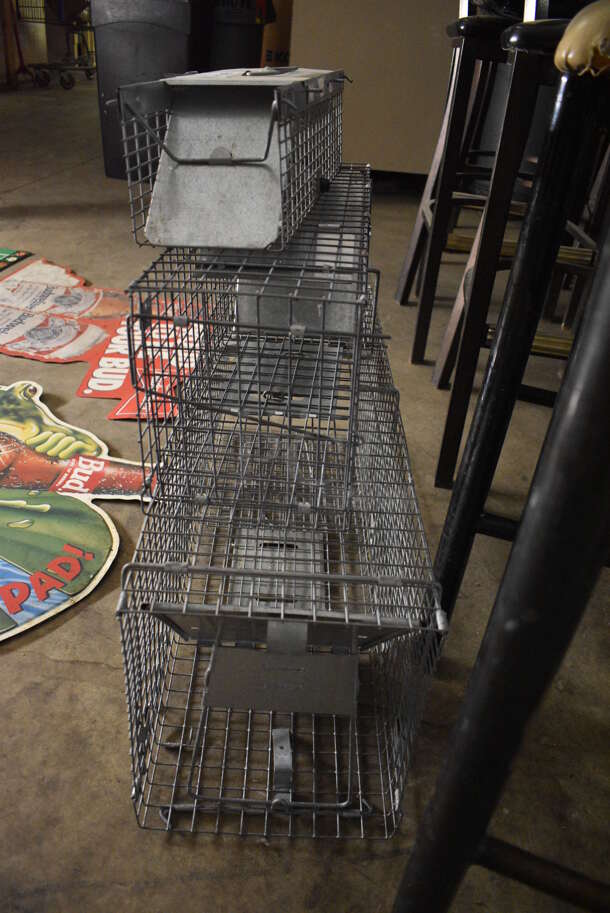 3 Metal Live Animal Traps. Includes 32x10x12. 3 Times Your Bid! (basement) - Image 3 of 3
