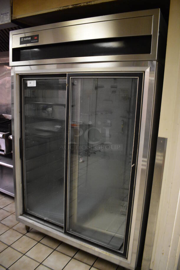 Delfield Model GM 4757 Stainless Steel Commercial 2 Door Reach In Cooler Merchandiser. 115 Volts, 1 Phase. 51x33x80. Tested and Working! (kitchen) - Image 3 of 8