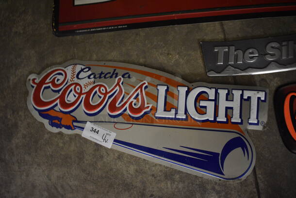 4 Various Metal Signs; 2 Coors, Budweiser, Old Milwaukee. Includes 60x24. 4 Times Your Bid! (basement) - Image 3 of 4