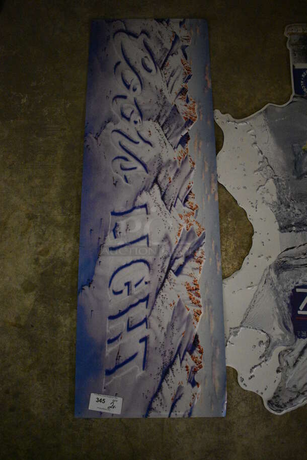 2 Various Metal Signs; Zima and Coors Light. 28x57, 59x19. 2 Times Your Bid! (basement) - Image 2 of 3