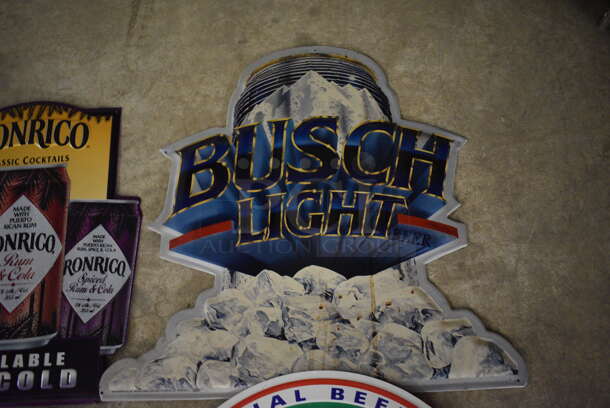 4 Various Metal Signs; Ronrico, Busch Light, Coors Light and Molson. Includes 22x19. 4 Times Your Bid! (basement) - Image 3 of 5