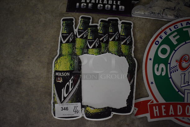 4 Various Metal Signs; Ronrico, Busch Light, Coors Light and Molson. Includes 22x19. 4 Times Your Bid! (basement) - Image 5 of 5