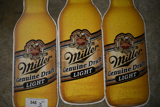 3 Metal Miller Signs. 8.5x30. 3 Times Your Bid! (basement) - Image 3 of 3