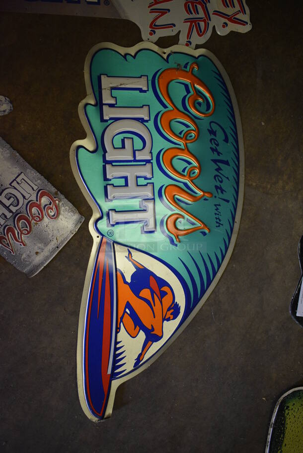 3 Various Metal Coors Light Signs. Includes 30x15. 3 Times Your Bid! (basement) - Image 3 of 4