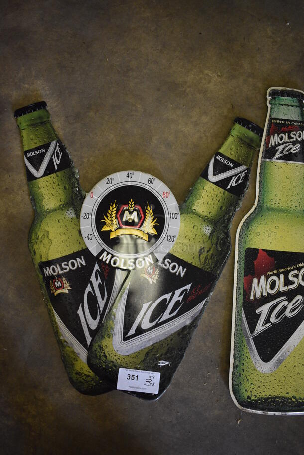 3 Various Metal Signs; 2 Molson, Miller. Includes 27x31. 3 Times Your Bid! (basement) - Image 2 of 3
