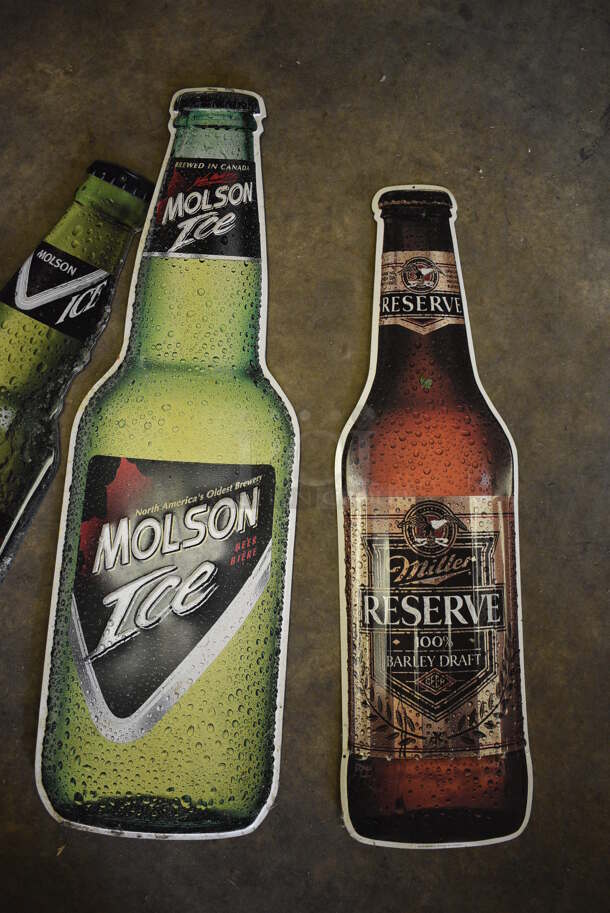 3 Various Metal Signs; 2 Molson, Miller. Includes 27x31. 3 Times Your Bid! (basement) - Image 3 of 3