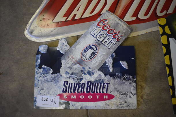 5 Various Metal Signs; Bud Light, Fosters, Molson, Coors Light, Jagermeister. Includes 35x29. 5 Times Your Bid! (basement) - Image 3 of 5