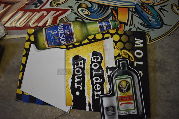 5 Various Metal Signs; Bud Light, Fosters, Molson, Coors Light, Jagermeister. Includes 35x29. 5 Times Your Bid! (basement) - Image 4 of 5