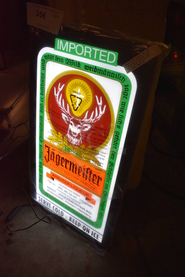 Jagermeister Light Up Sign. 13x1x24. Tested and Working! (basement) - Image 2 of 4