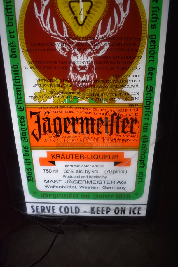 Jagermeister Light Up Sign. 13x1x24. Tested and Working! (basement) - Image 3 of 4