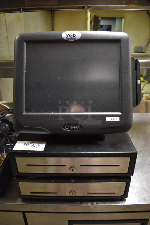 Radiant 15" POS Monitor w/ 2 Metal Cash Drawers. (kitchen) - Image 1 of 6