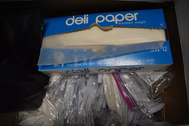 ALL ONE MONEY! Lot of Various Paper Products Including Straws, Bags, Pepper and Plastic Wrap. (kitchen) - Image 3 of 9