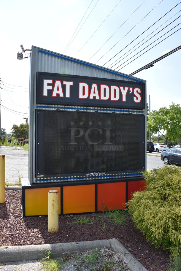 Fat Daddy's Metal Outdoor Light Up Sign. Most LED Message Center Light Bulbs Are Burnt Out. BUYER MUST REMOVE. 118x32x120. (outside) - Image 2 of 8