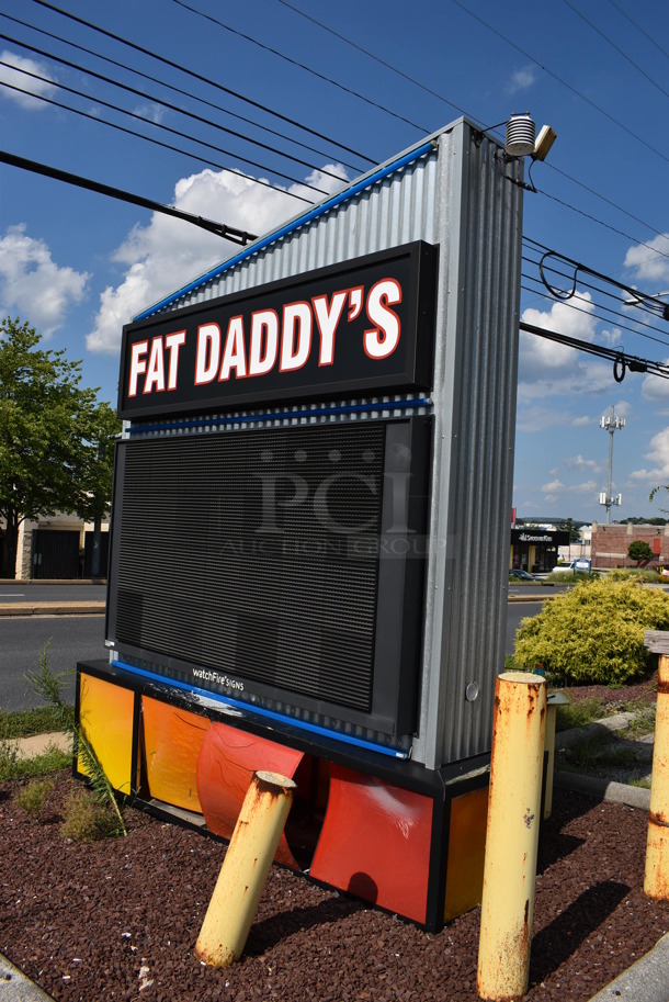 Fat Daddy's Metal Outdoor Light Up Sign. Most LED Message Center Light Bulbs Are Burnt Out. BUYER MUST REMOVE. 118x32x120. (outside) - Image 8 of 8