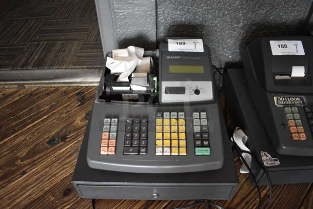 Sharp Model XE-A42S Countertop Electronic Cash Register. 16.5x17x12. (vestibule)