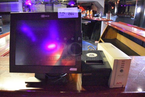 NCR 15" POS Monitor, Epson Model M129H Receipt Printer and APC Back Ups CS 350. (upstairs)