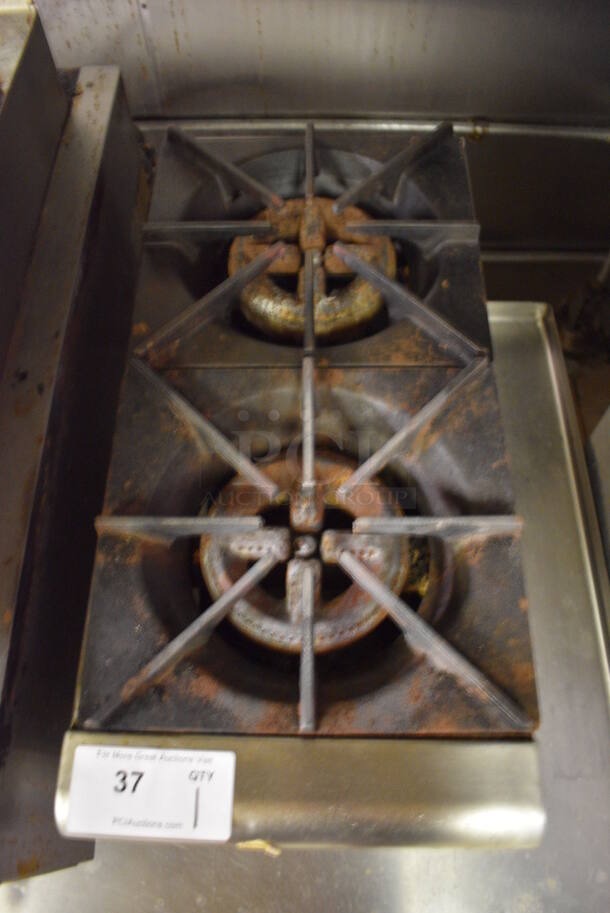 Champion Stainless Steel Commercial Countertop Natural Gas Powered 2 Burner Range. Item Was in Working Condition on Last Day of Business. 12x25x14. (kitchen) - Image 2 of 6