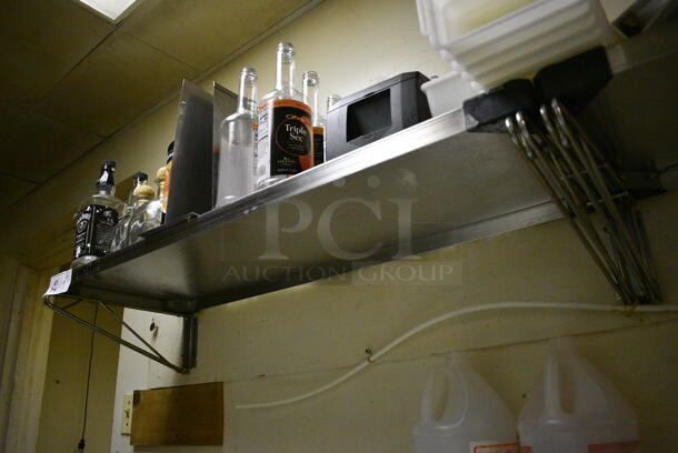 2 Metro Metal Wall Mount Shelves w/ Contents Including Bottles and Bar Topping Inserts. BUYER MUST REMOVE. 42x14x7.5. 2 Times Your Bid! (dishwasher area) - Image 9 of 9