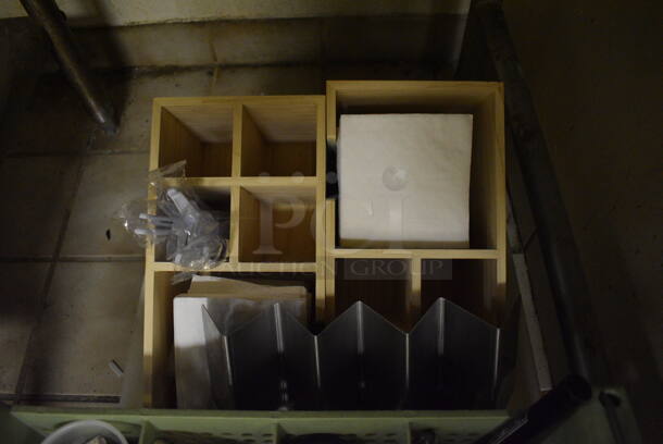 ALL ONE MONEY! Lot of Poly Bus Bin, Silverware Caddy and 2 Napkin/Straw Holders. (dishwasher area) - Image 2 of 5