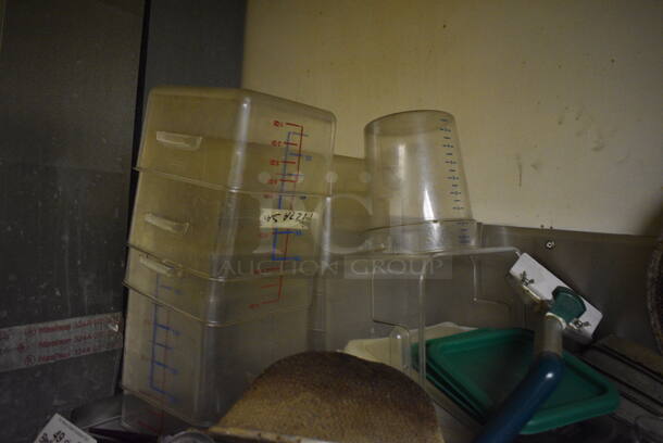 Stainless Steel Wall Mount Shelf w/ Contents Including Poly Bins, Ceramic Plates and Utensils. BUYER MUST REMOVE. 40x23x12. (dishwasher area) - Image 5 of 6