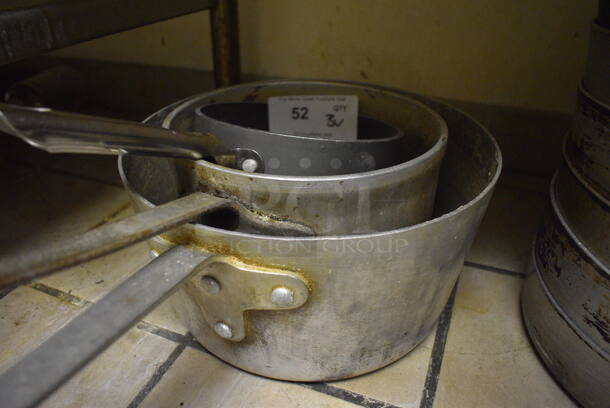 3 Various Metal Sauce Pans. Includes 22x12x6. 3 Times Your Bid! (dishwasher area) - Image 3 of 3