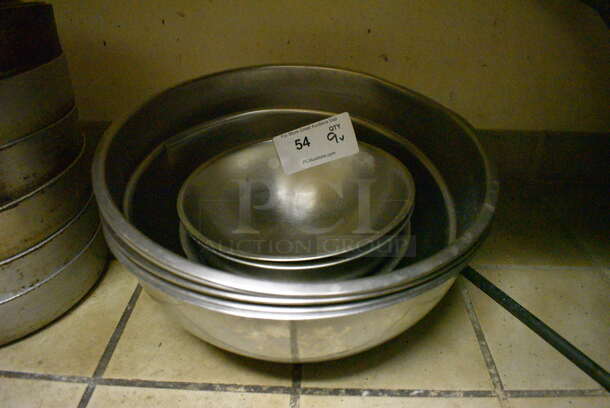 9 Various Metal Bowls. Includes 16x16x6. 9 Times Your Bid! (dishwasher area) - Image 1 of 3
