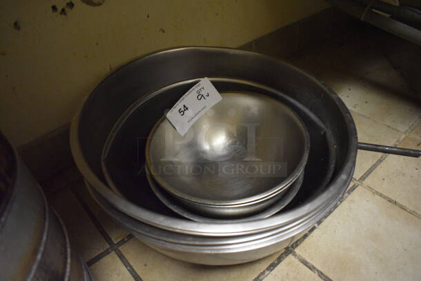 9 Various Metal Bowls. Includes 16x16x6. 9 Times Your Bid! (dishwasher area) - Image 2 of 3