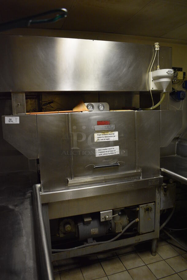 Hobart Stainless Steel Commercial Conveyor Dishwasher w/ Hood. Includes 208/240 Volts. Goes GREAT w/ Lots 55 and 57! BUYER MUST REMOVE. 64x30x84. (dishwasher area) - Image 3 of 12