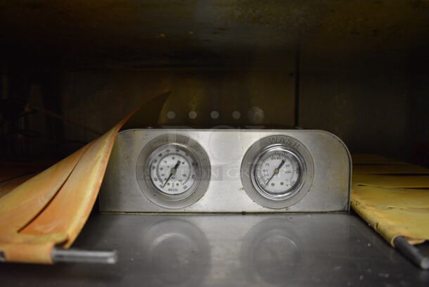 Hobart Stainless Steel Commercial Conveyor Dishwasher w/ Hood. Includes 208/240 Volts. Goes GREAT w/ Lots 55 and 57! BUYER MUST REMOVE. 64x30x84. (dishwasher area) - Image 6 of 12