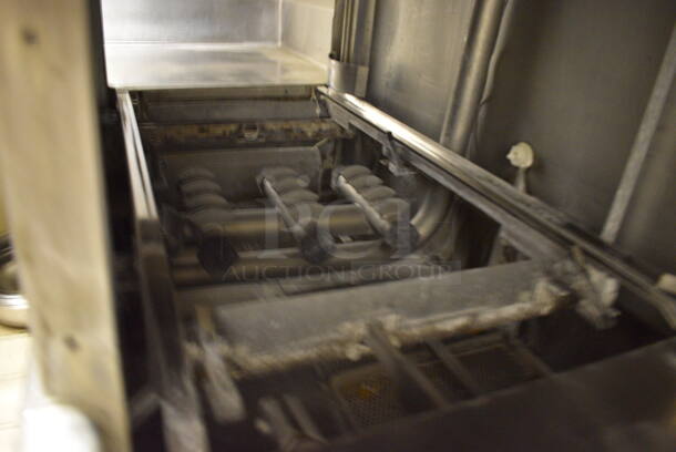 Hobart Stainless Steel Commercial Conveyor Dishwasher w/ Hood. Includes 208/240 Volts. Goes GREAT w/ Lots 55 and 57! BUYER MUST REMOVE. 64x30x84. (dishwasher area) - Image 8 of 12