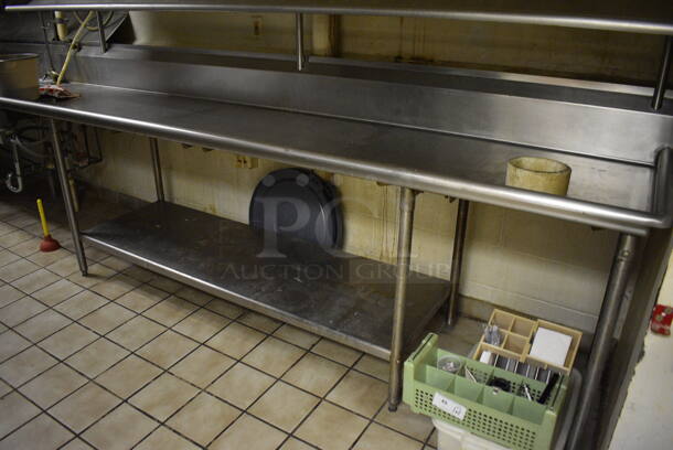 Stainless Steel Commercial Right Side Dirty Side Dishwasher Table w/ Sink Basin, Spray Nozzle, Under Shelf and Over Shelf. Goes GREAT w/ Lots 55 and 56! BUYER MUST REMOVE. 215x31x64. (dishwasher area) - Image 2 of 9