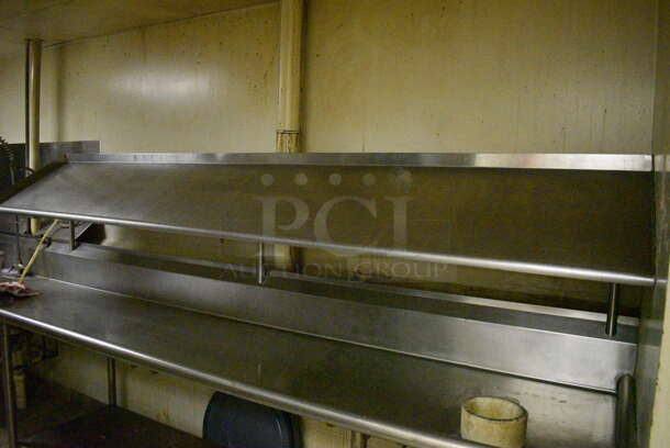 Stainless Steel Commercial Right Side Dirty Side Dishwasher Table w/ Sink Basin, Spray Nozzle, Under Shelf and Over Shelf. Goes GREAT w/ Lots 55 and 56! BUYER MUST REMOVE. 215x31x64. (dishwasher area) - Image 3 of 9