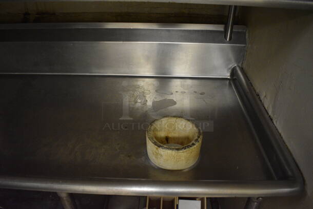 Stainless Steel Commercial Right Side Dirty Side Dishwasher Table w/ Sink Basin, Spray Nozzle, Under Shelf and Over Shelf. Goes GREAT w/ Lots 55 and 56! BUYER MUST REMOVE. 215x31x64. (dishwasher area) - Image 4 of 9