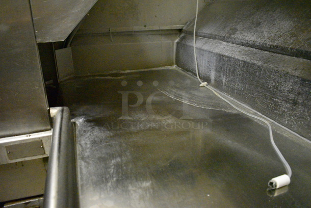 Stainless Steel Commercial Right Side Dirty Side Dishwasher Table w/ Sink Basin, Spray Nozzle, Under Shelf and Over Shelf. Goes GREAT w/ Lots 55 and 56! BUYER MUST REMOVE. 215x31x64. (dishwasher area) - Image 8 of 9