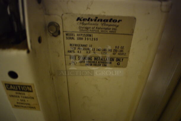 Kelvinator Model HFP153RM1 Metal Chest Freezer. 115 Volts, 1 Phase. 44.5x28x35. Tested and Working! (dishwasher area) - Image 9 of 9