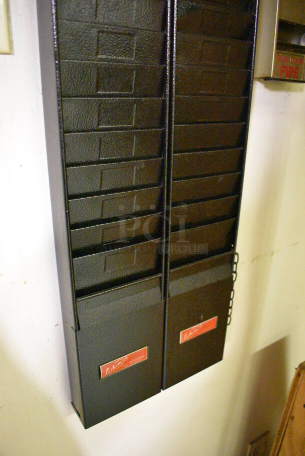 Lathem Metal Commercial Time Clock and 2 Metal Time Card Holders. BUYER MUST REMOVE. 7.5x5.5x10, 4.5x1x37. (dishwasher area) - Image 4 of 7