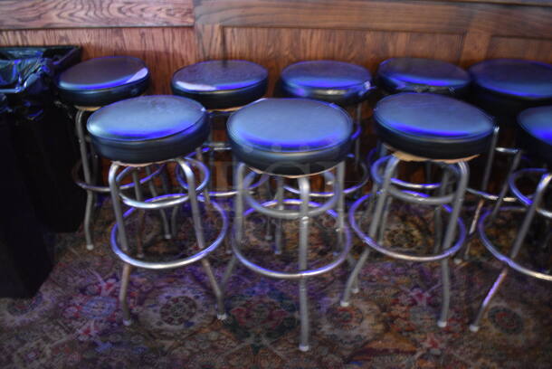 13 Metal Stools w/ Black Cushion. Stock Picture - Cosmetic Condition May Vary. 16x16x29. 13 Times Your Bid! (bar) - Image 2 of 4