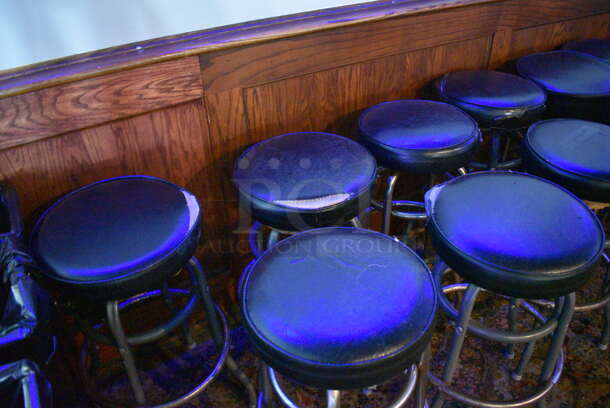 13 Metal Stools w/ Black Cushion. Stock Picture - Cosmetic Condition May Vary. 16x16x29. 13 Times Your Bid! (bar) - Image 3 of 4