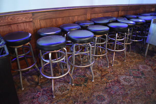 13 Metal Stools w/ Black Cushion. Stock Picture - Cosmetic Condition May Vary. 16x16x29. 13 Times Your Bid! (bar) - Image 4 of 4