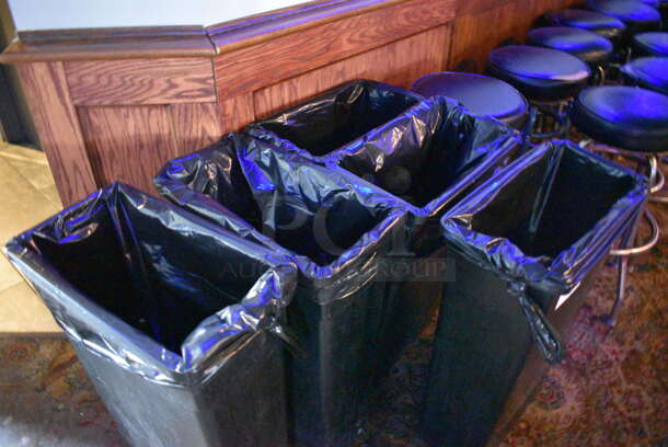 5 Black Poly Slim Jim Trash Cans. 11x20x30. 5 Times Your Bid! (bar) - Image 2 of 3