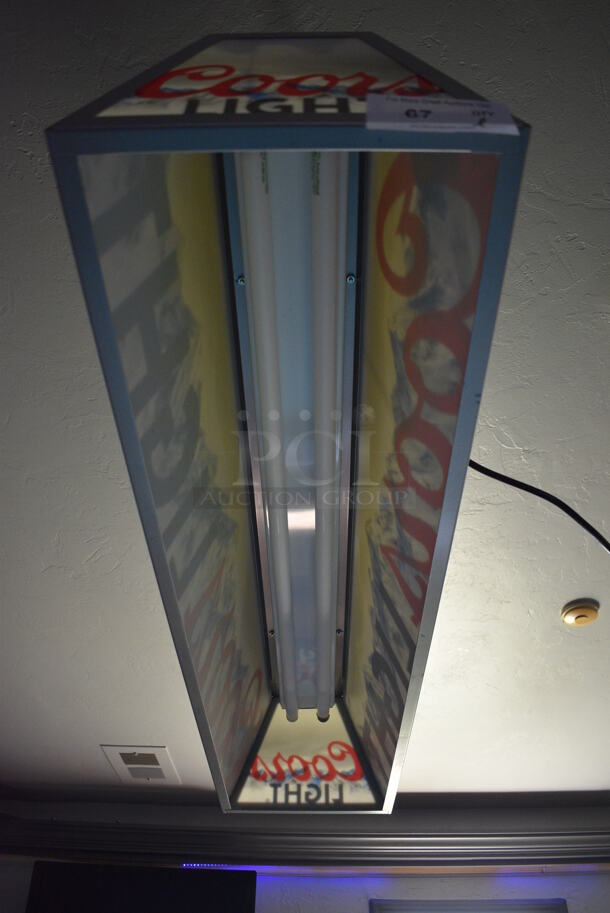 Coors Light Metal Light Fixture. Item Was in Working Condition on Last Day of Business. BUYER MUST REMOVE. 48x15x11. (bar) - Image 5 of 7