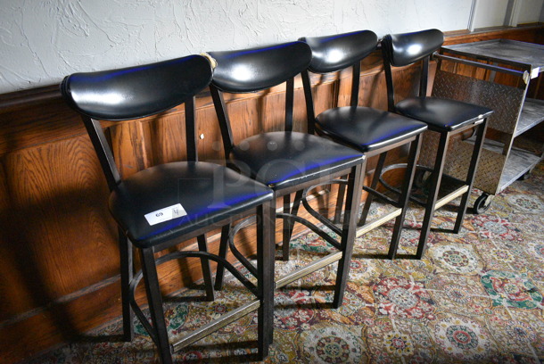 4 Black Bar Height Chairs w/ Black Cushions. 18x16x42. 4 Times Your Bid! (bar) - Image 2 of 5