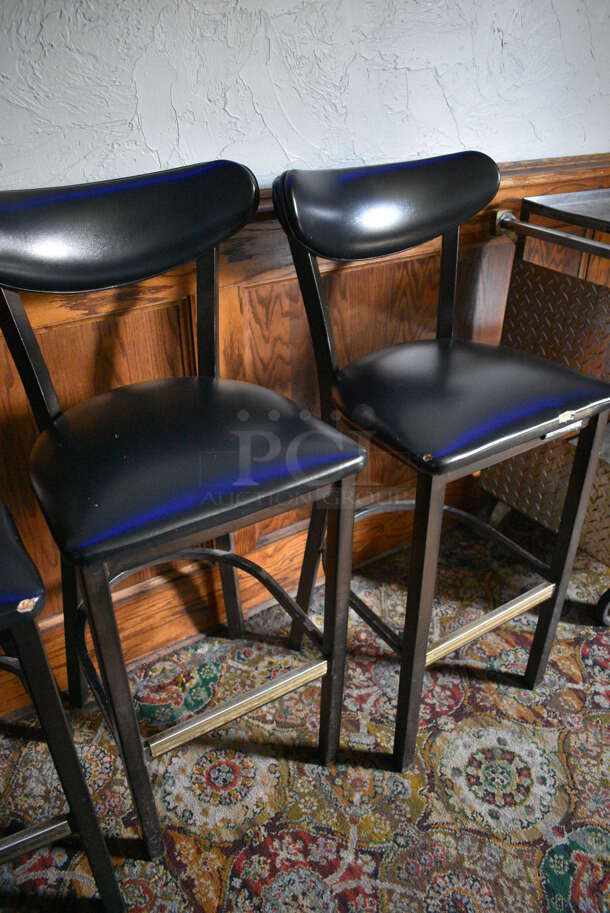 4 Black Bar Height Chairs w/ Black Cushions. 18x16x42. 4 Times Your Bid! (bar) - Image 4 of 5