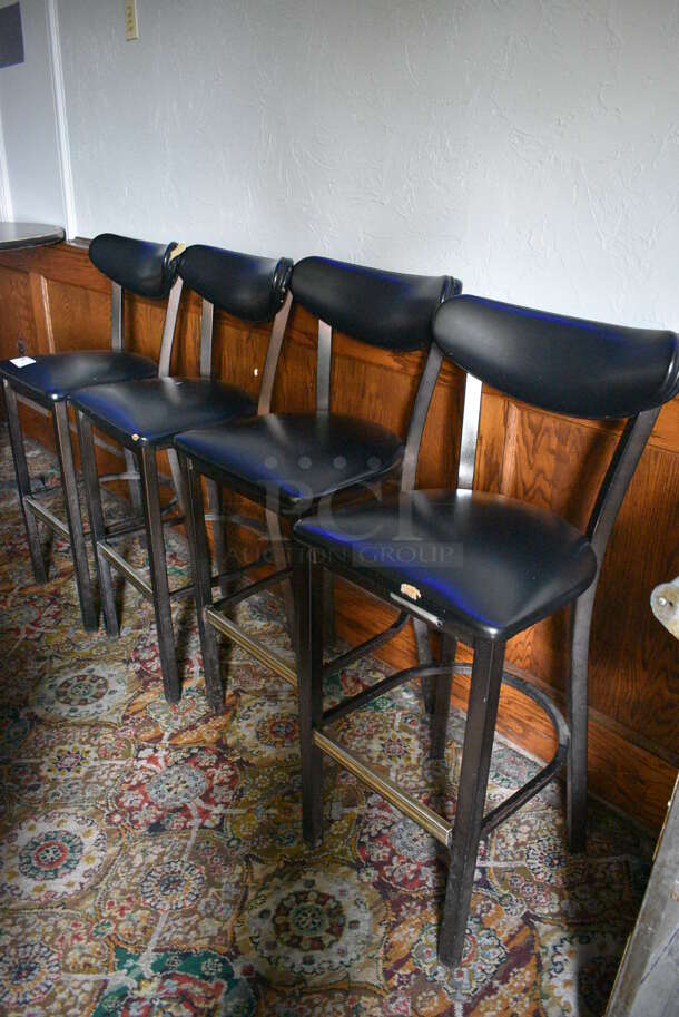 4 Black Bar Height Chairs w/ Black Cushions. 18x16x42. 4 Times Your Bid! (bar) - Image 5 of 5