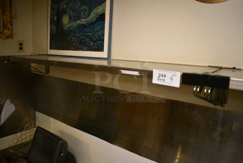 4 Metro Metal Shelves w/ Wall Mount Brackets. BUYER MUST REMOVE. 60x14x7.5. 4 Times Your Bid! (office)