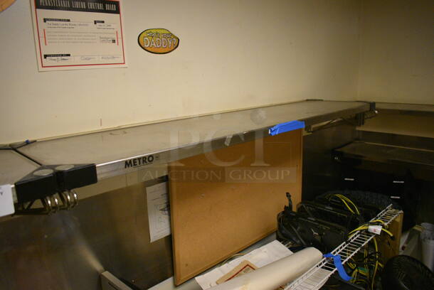 4 Metro Metal Shelves w/ Wall Mount Brackets. BUYER MUST REMOVE. 60x14x7.5. 4 Times Your Bid! (office) - Image 2 of 4