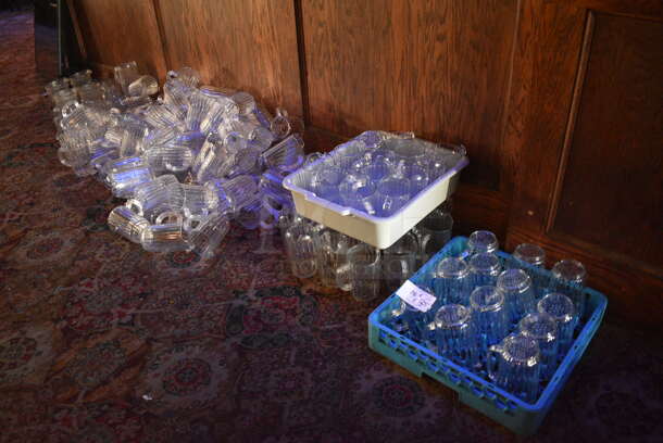 ALL ONE MONEY! Lot of Approximately 135 Clear Poly Pitchers. Includes 6x4x7. (bar)