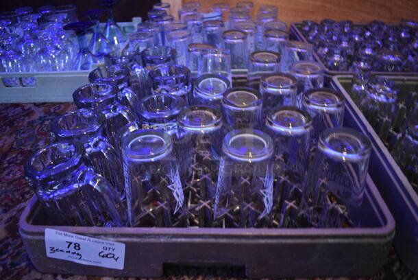 ALL ONE MONEY! Lot of Approximately 60 Various Glasses In 3 Dish Caddies Including Mugs, Beverage and Stemmed. includes 3.5x3.5x6. (bar) - Image 2 of 4